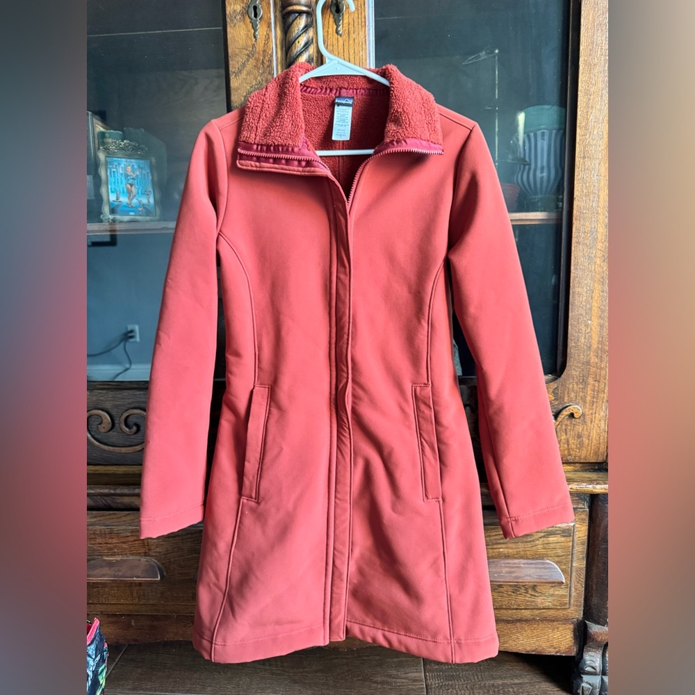 Patagonia Soft Shell Fleece Polartec Coat Jacket Women’s Small Rust